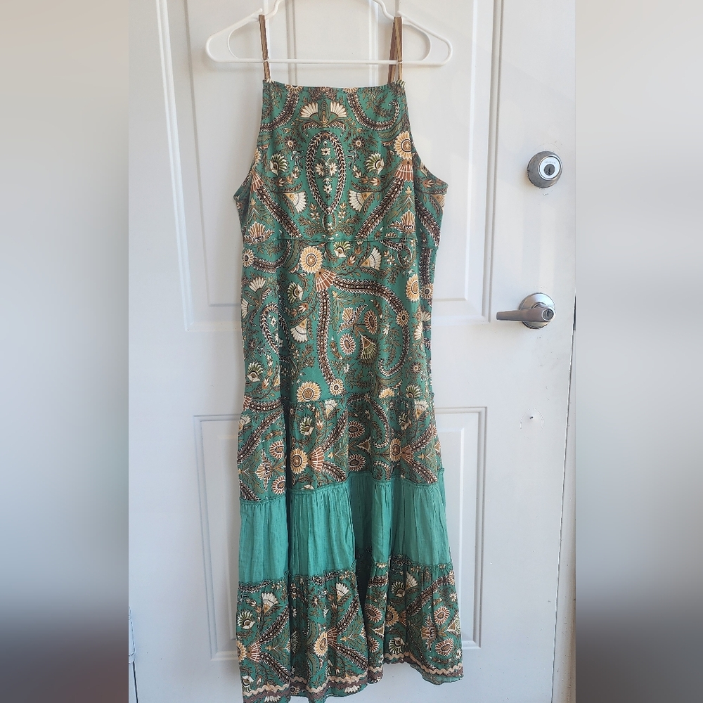 Vasna Desire Bohemian Green Patterned Dress, Size Medium, Cotton. - Picture 10 of 14